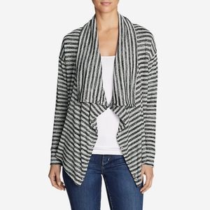 Eddie Bauer 7-Way Convertible Striped Wrap Cardigan - Medium
